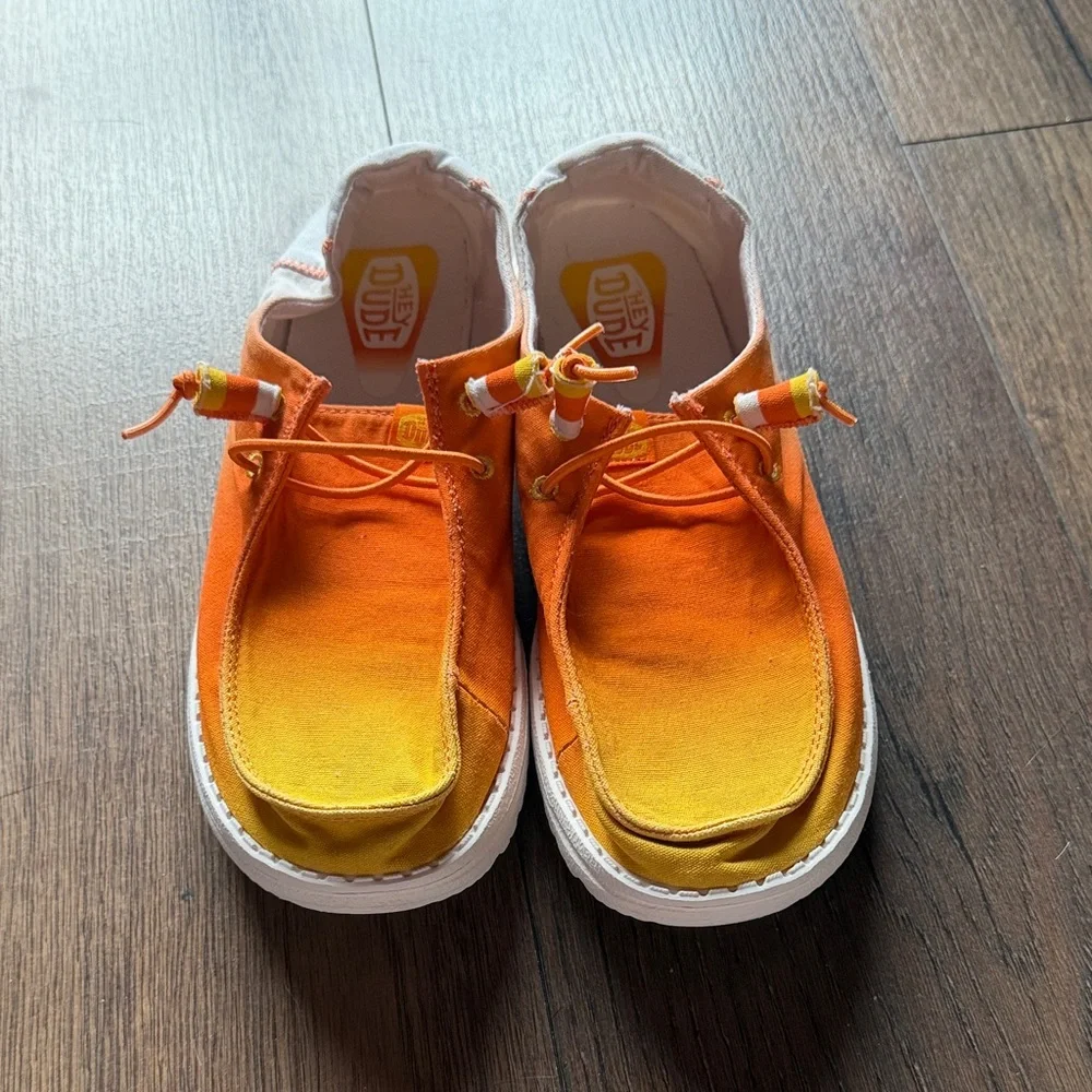 Hey Dude Women's Orange Gradient Moccasins - Picture 4 of 5